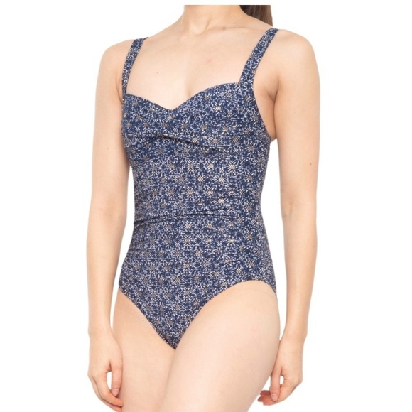 Niptuck Swim Joanna Nautical Foil Tummy Slimming One Piece Swim Suit - Picture 2 of 9